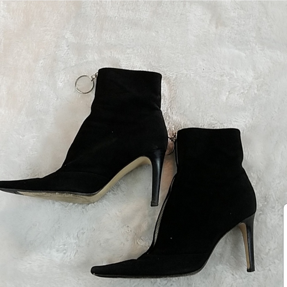 *Genuine Sergio Rossi 7.5 Black Suede Zip Up Boots - Picture 4 of 8